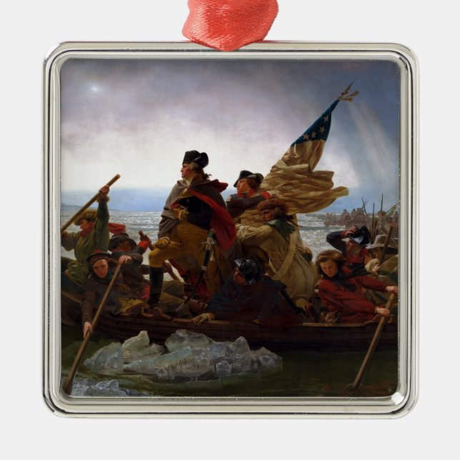 Washington Crossing the Delaware by Emanuel Leutze Metal Ornament (Front)