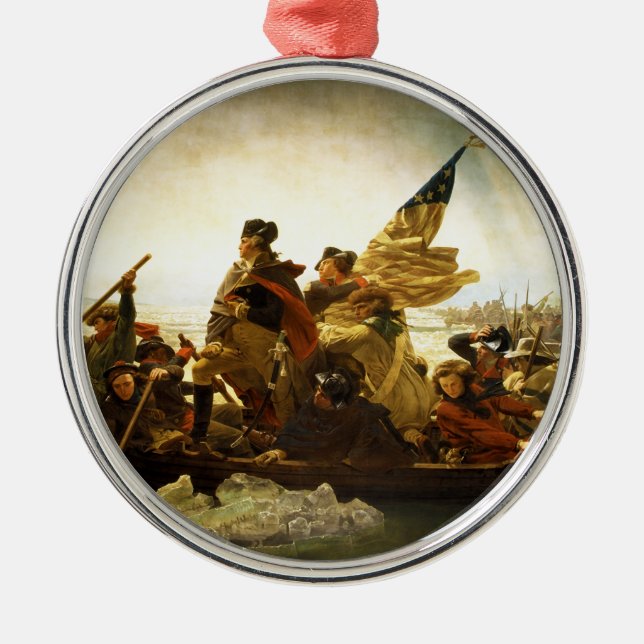 Washington Crossing the Delaware by Emanuel Leutze Metal Ornament (Front)