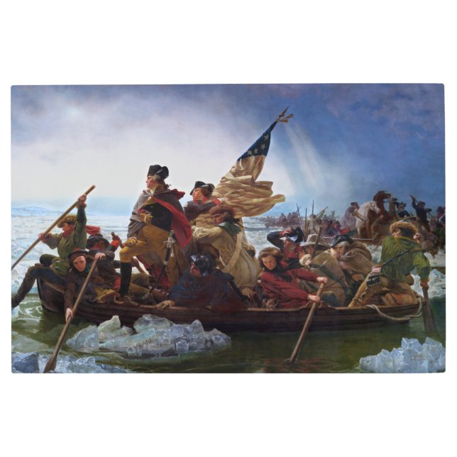 Washington Crossing the Delaware by Emanuel Leutze Metal Print (Front)