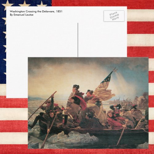 Washington Crossing the Delaware by Emanuel Leutze Postcard