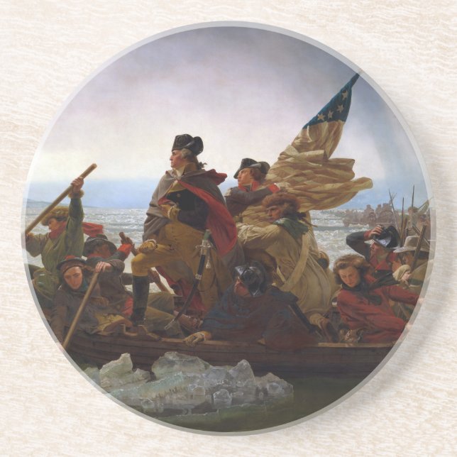 Washington Crossing the Delaware by Emanuel Leutze Sandstone Coaster (Front)