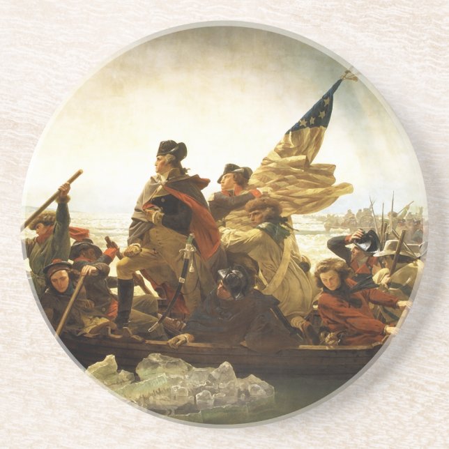 Washington Crossing the Delaware by Emanuel Leutze Sandstone Coaster (Front)