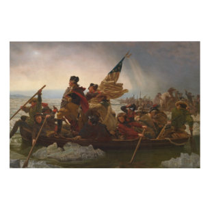 Washington Crossing The Delaware by Emanuel Leutze Wood Wall Art