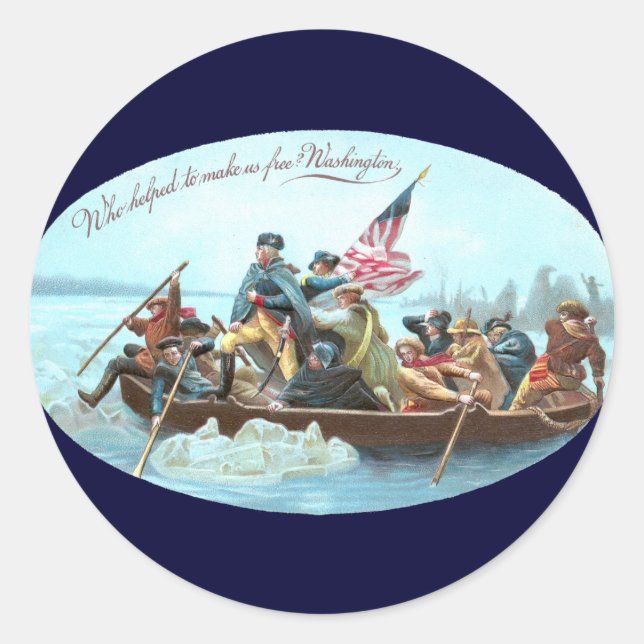 Washington Crossing the Delaware Classic Round Sticker (Front)