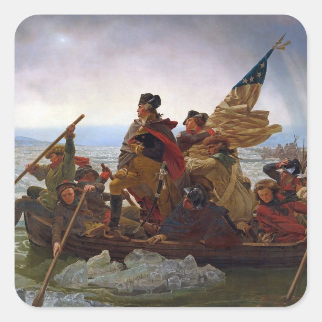 Washington Crossing the Delaware River Square Sticker (Front)