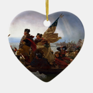 Washington Crossing the Delaware - US Vintage Art Ceramic Ornament