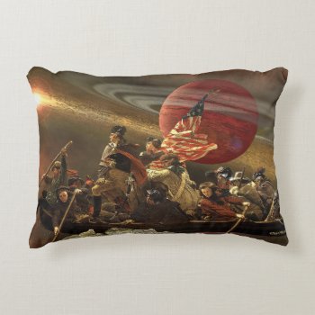 Washington Crossing The Universe Accent Pillow by ThenWear at Zazzle