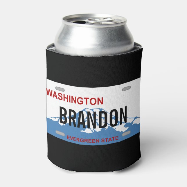 Washington custom license plate can cooler (Can Front)