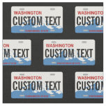 Washington custom license plate fabric