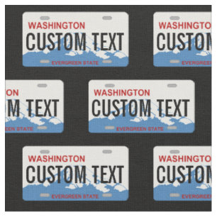 Washington custom license plate fabric