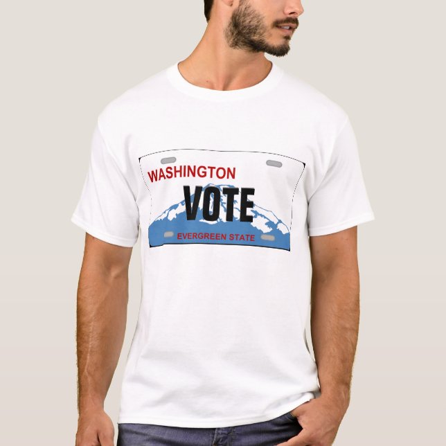 Washington custom license plate Tshirt (Front)