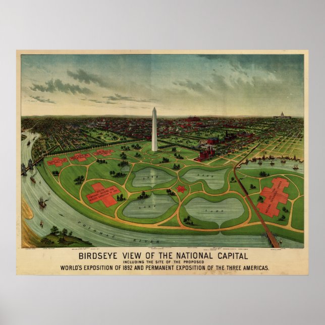 Washington D.C., 1892 (E. Johnson) BigMapBlog.com Poster (Front)