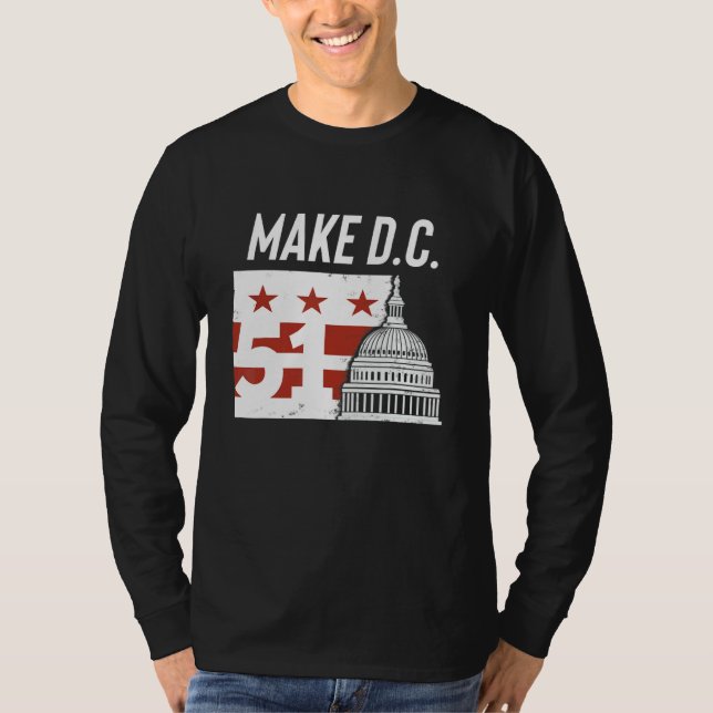 Washington D C  51st State  Cool DC Statehood T-Shirt (Front)
