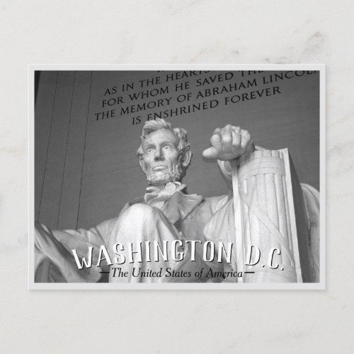 Washington DC _ Abraham Lincoln Statue Postcard