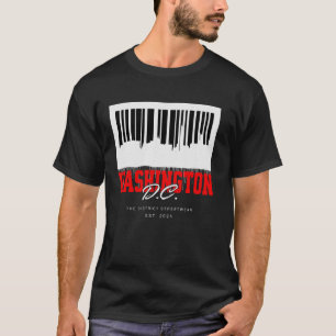 Washington D.C. Barcode Skyline Capital Graffiti S T-Shirt