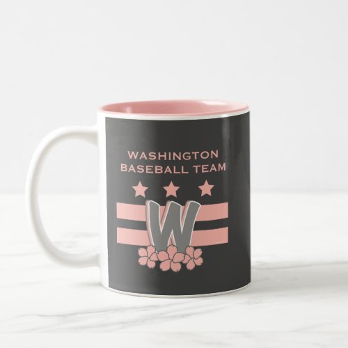 Washington DC Baseball Team Blossom Coffee Two_Tone Coffee Mug