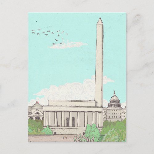 Washington DC Capital of the USA Landmarks Postcard