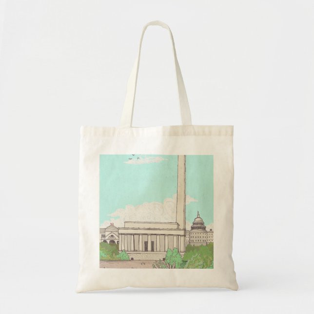 Washington D.C Capital of the USA Landmarks Tote Bag (Front)