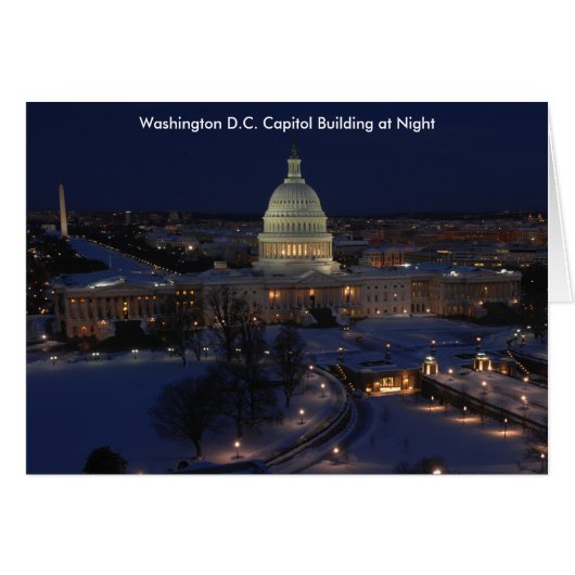 Washington D.C. Capitol Building in Winter Night Cards (Front Horizontal)