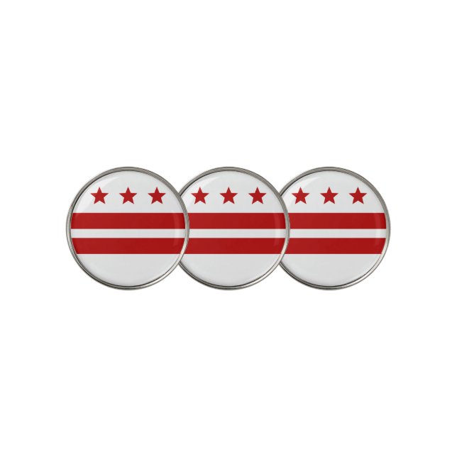 Washington D.C. city flag Golf Ball Marker (3 Up)