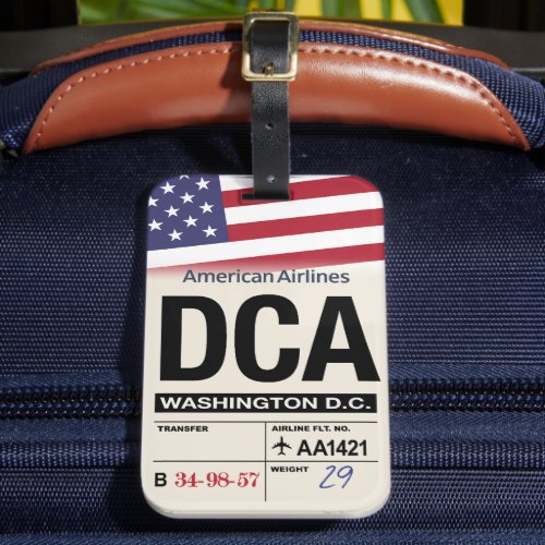Washington DC DCA Airline Luggage Tag