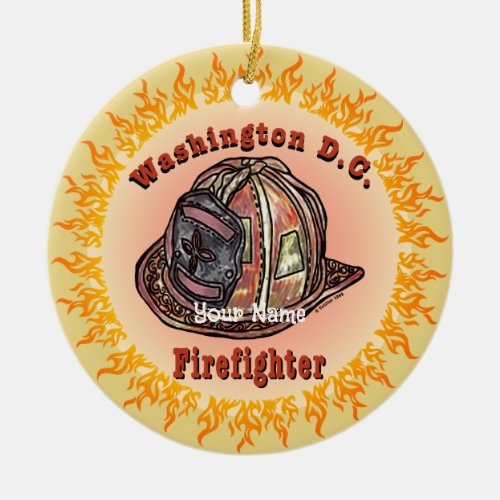 Washington DC Firefighter custom name ornament