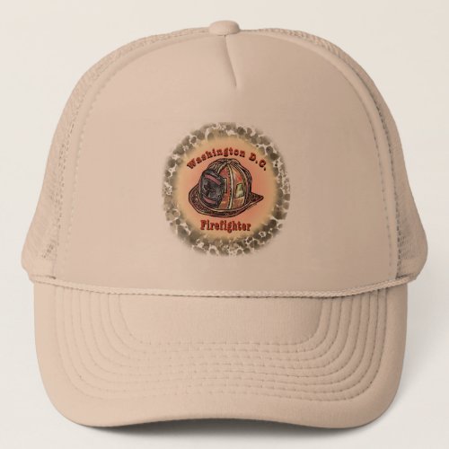 Washington DC Firefighter custom name Trucker Hat