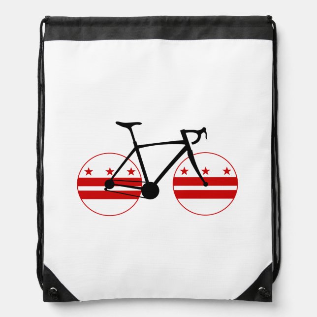 Washington D.C. Flag Cycling Drawstring Bag (Front)
