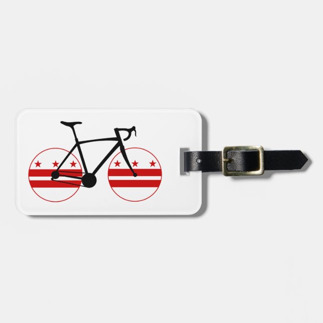 Washington D.C. Flag Cycling Luggage Tag (Front Horizontal)