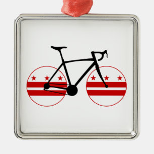 Washington D.C. Flag Cycling Metal Ornament