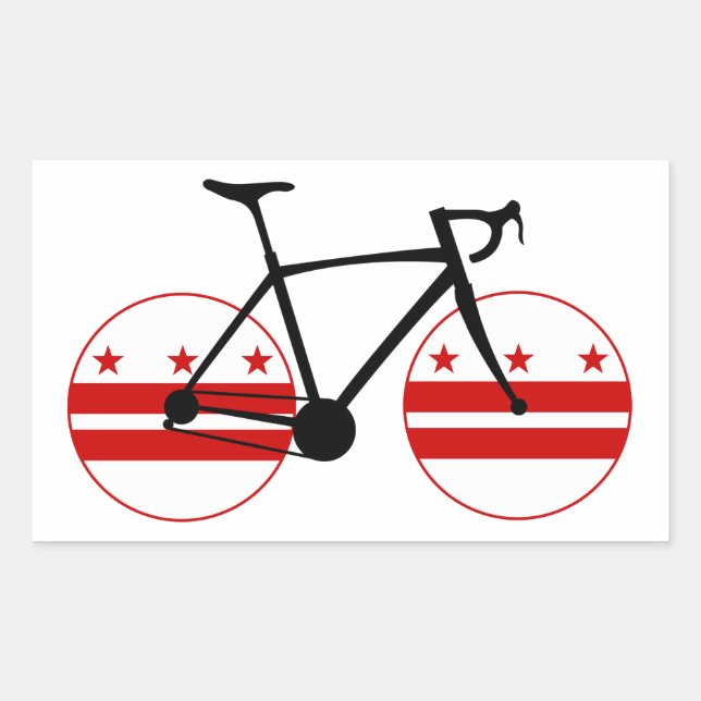 Washington D.C. Flag Cycling Rectangular Sticker (Front)