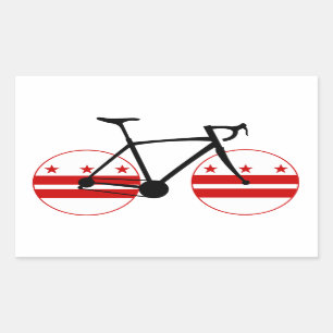 Washington D.C. Flag Cycling Rectangular Sticker