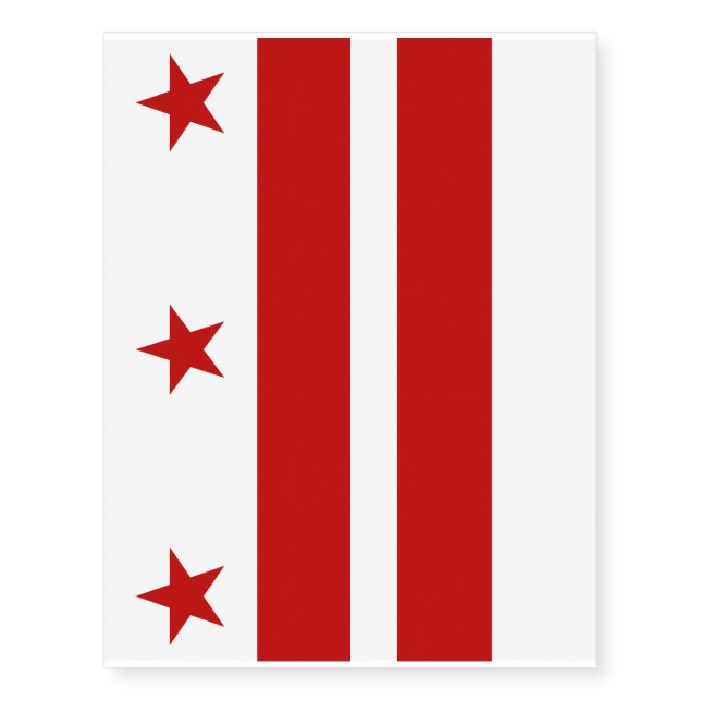 Washington, D.C Flag Temporary Tattoos (Front)