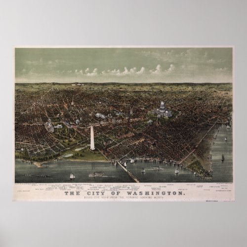 Washington DC From Potomac Looking North 1892 Poster