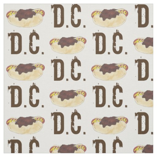 Washington D.C. Half Smoke Sausage Chili Hot Dog Fabric