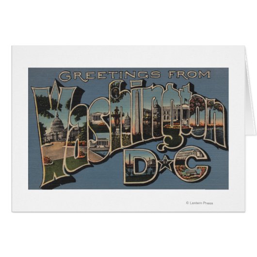 Washington D. C. - Large Letter Scenes Cards (Front Horizontal)