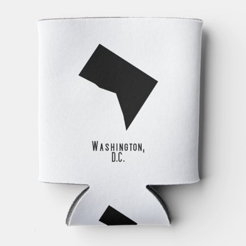 Washington DC  Map _ Black and White Modern Can Cooler