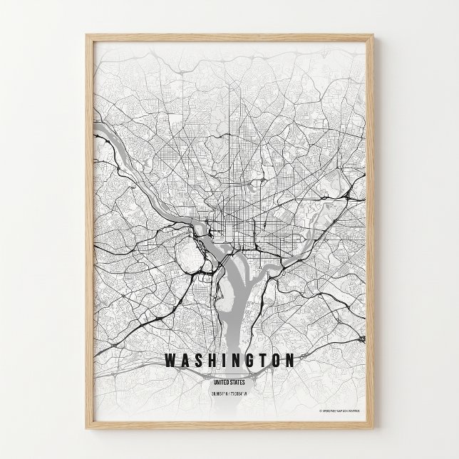 Washington D.C. Map Print Capitol City Poster (Creator Uploaded)