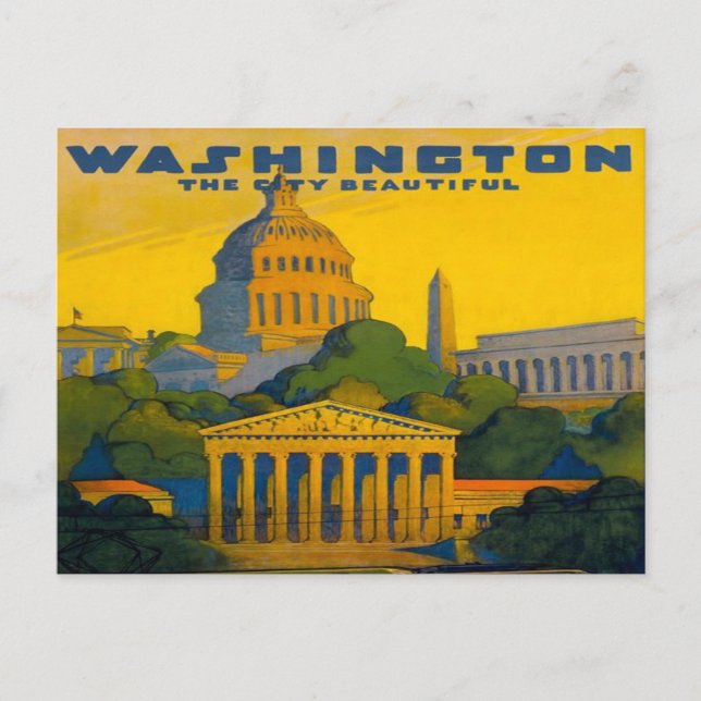 washington D.C. Pennsylvania Railroad retro Postcard (Front)