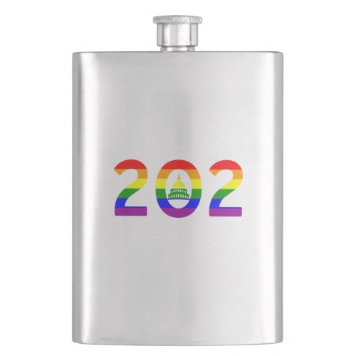 Washington DC Rainbow Pride Flask