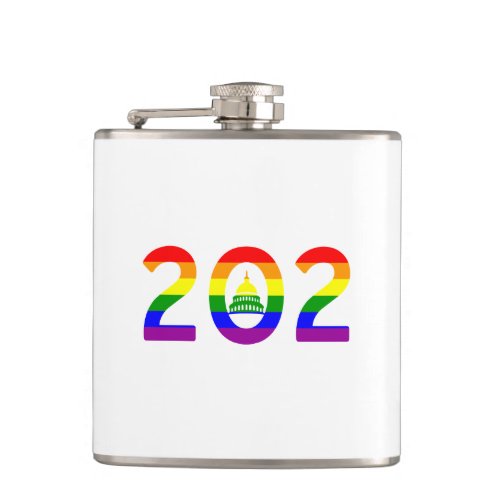 Washington DC Rainbow Pride Flask