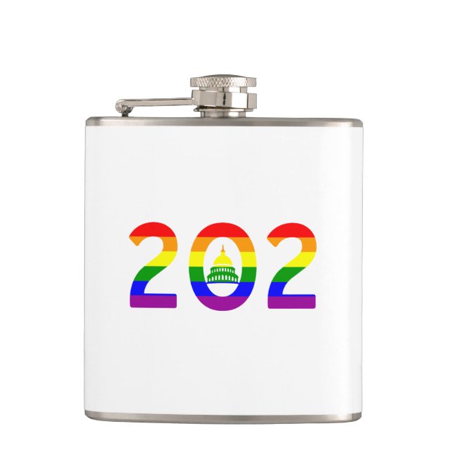 Washington D.C. Rainbow Pride Flask (Front)