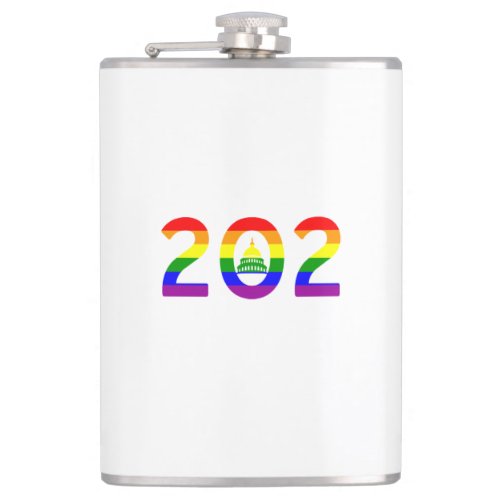 Washington DC Rainbow Pride Flask