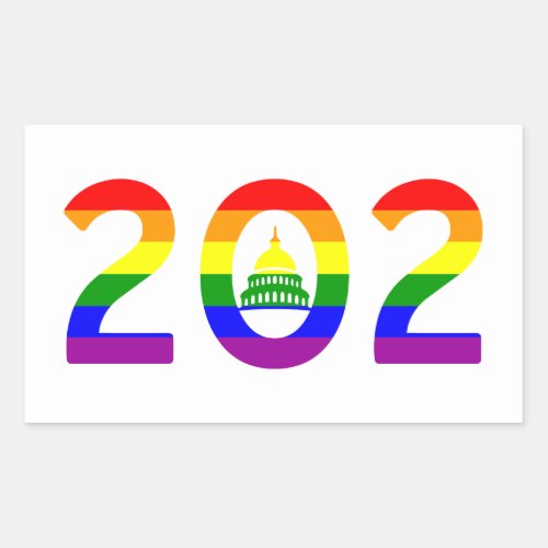 Washington DC Rainbow Pride Rectangular Sticker