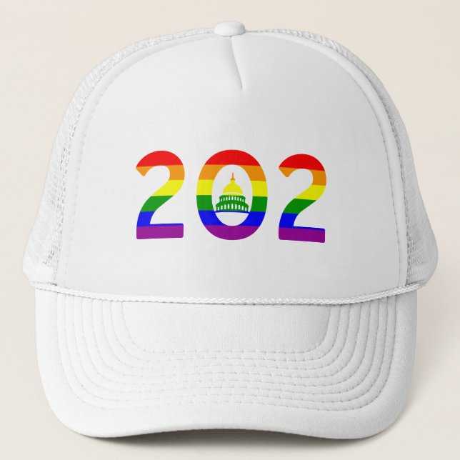 Washington D.C. Rainbow Pride Trucker Hat (Front)