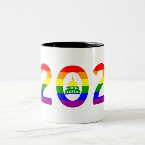 Washington DC Rainbow Pride Two_Tone Coffee Mug