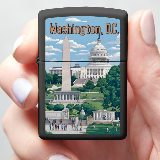 Washington, D.C. Summer Day Zippo Lighter (In Hand)