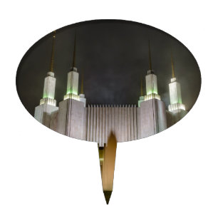 Washington D.C. Temple at Night Cake Topper