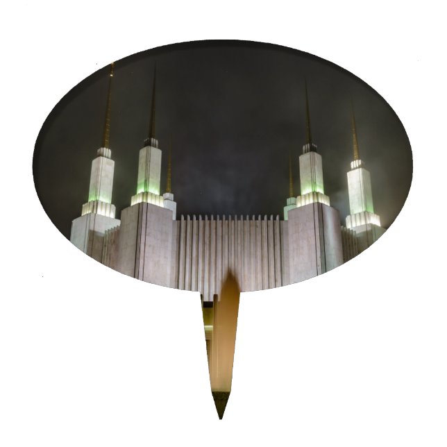 Washington D.C. Temple at Night Cake Topper (Front)