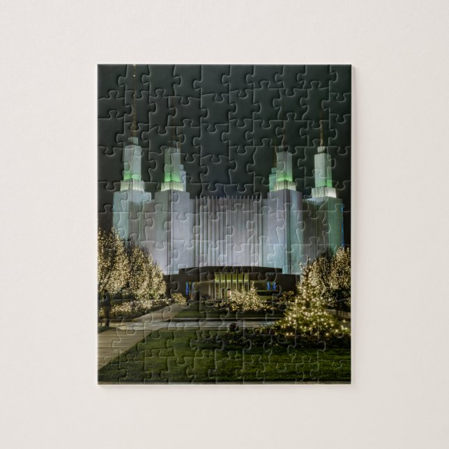Washington D.C. Temple at Night Jigsaw Puzzle (Vertical)